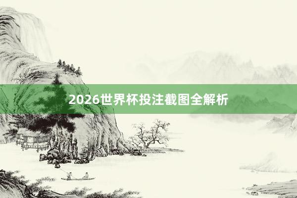 2026世界杯投注截图全解析