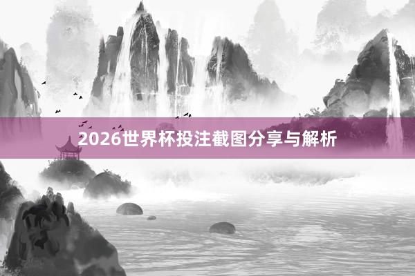 2026世界杯投注截图分享与解析