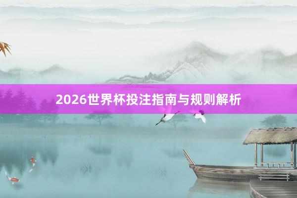 2026世界杯投注指南与规则解析